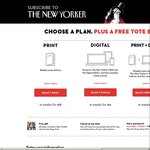 12 Week Subscription to 'The New Yorker' Magazine: Print + Digital Only $20 US (~ $26 AU), Includes Free Tote Bag