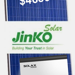 Jinko 22x 270watts 5.94kw Solar System with Solax 5kw Hybrid Inverter Only at $4650* @ Goal Solar (QLD)