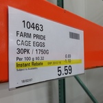 Farm Pride 30pk/18pk Caged/Free Range Eggs $5.59/ $4.99 @ Costco (Membership Required)