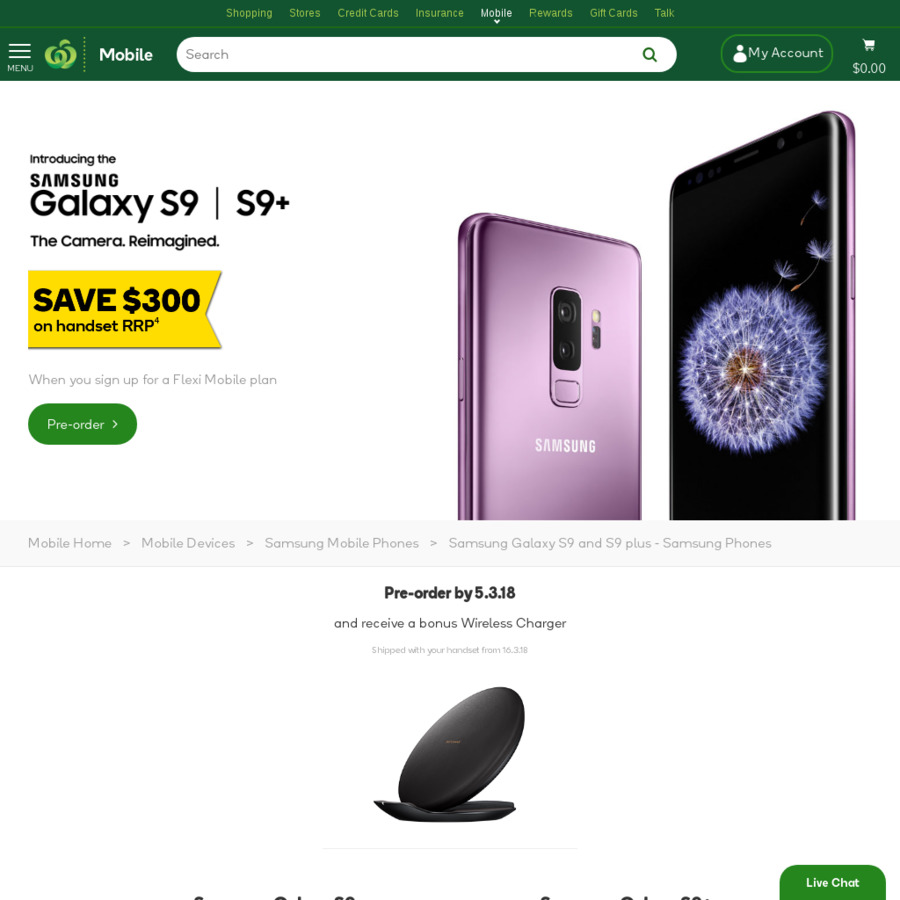 Samsung Galaxy S9 (64GB) Pre-Order 5GB Data $54.96 P/M (36 Months) + Bonus Wireless Charger