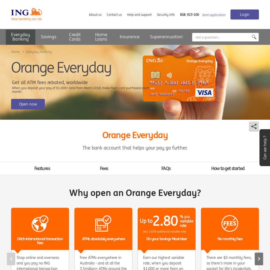 ING Bonus 75 When You Open an Orange Everyday Bank Account (Deposit