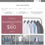 2 Business Shirts for $60 ($9.95 Shipping for Order under $100) @ Van Heusen