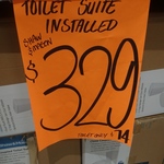 Toilet Suite + Installation $329 @ Bunnings