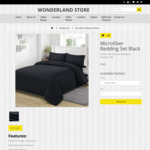 Microfiber Bedspread Set Black $16 (Single) ~ $29.70 (King) + $12.60 Shipping @ Wonderlandstore.com.au