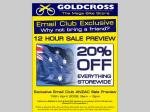 20% Off Everything Storewide - Goldcross. The Mega Bike Store