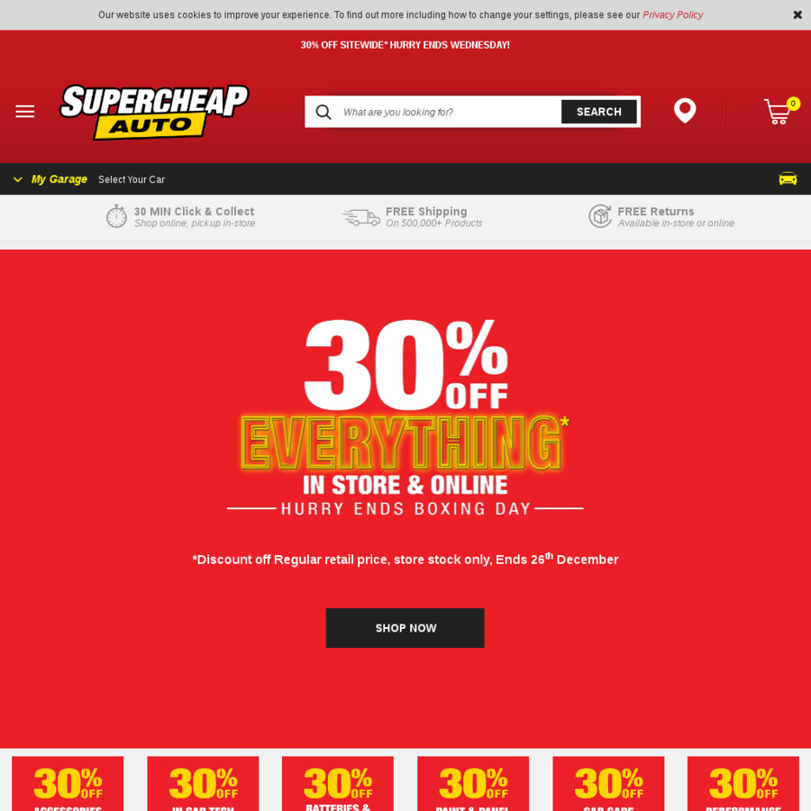 30% off RRP Storewide @ Supercheap Auto - OzBargain