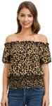 Women's Leopard Pattern off Shoulder Short Sleeve Top, USD $6.99 Shipped (~AU $10.25, 75% off) @ Kate Kasin