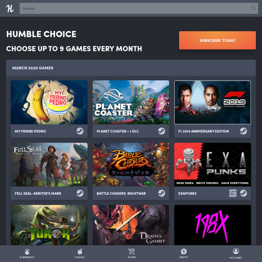 PC Steam Humble Choice March 2020 incl. My friend Pedro Planet