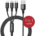 3 in 1 Multi Charging Cable Nylon Braided 1.2m $8.79 (20% off) + Delivery ($0 with Prime/$39 Spend) @ Luoke Technology Amazon AU