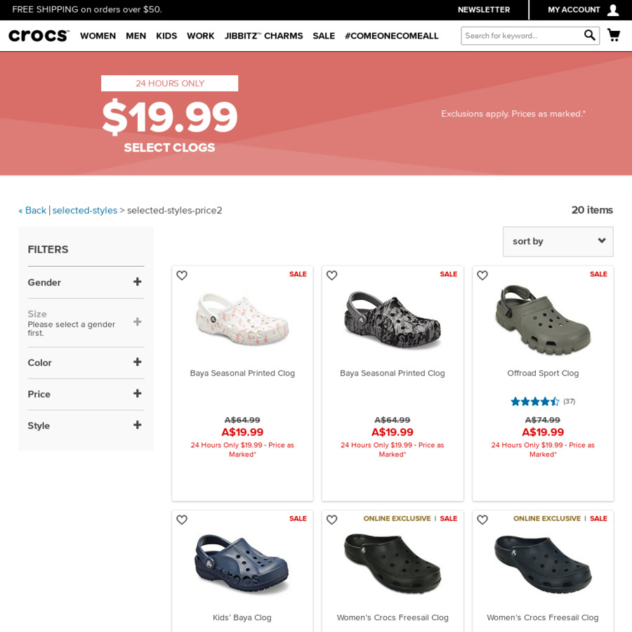 Crocs Clogs $19.99 Delivered @ Crocs - OzBargain
