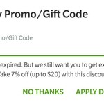 7% (up to $20) off 1 Item in Cart (Exclusive Shipping) @ Groupon