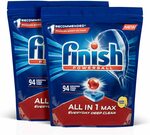 [Prime] Finish Powerball All in 1 Max Dishwasher Tablets, Lemon, 188 Pack (2x94) $39.70 Delivered (S&S) @ Amazon AU