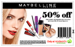 Maybelline 50% off Coupon for Woolworths