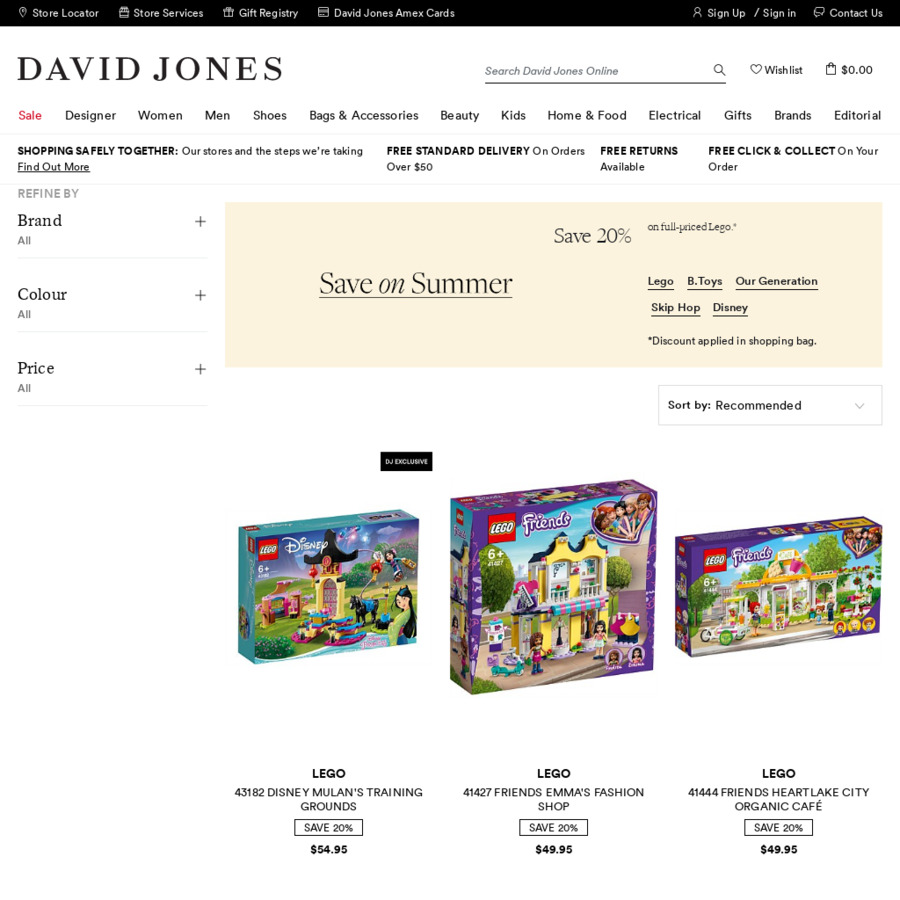 20 off Selected LEGO at David Jones e.g. 71043 Hogwarts Castle