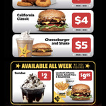[QLD, NSW, SA, VIC] March Daily Deals $3-$5 (Every Mon to Wed) & All Week Deals via MyCarl's App @ Carl's Jr