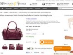 $60 off Double Barrel Leather Handbag. Like Us & Get an Additional $10 off. Free Shipping