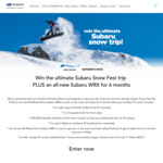 Win a Ski Trip for 5 People to Perisher for 6 Nights Worth $39,146 from Subaru