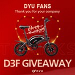 Win 1x DYU D3F EBIKE, 3x $100 Coupons, 5x DYU Vehicle Accessories from Dyucycle