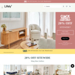 20% off Sitewide (e.g. Button Bedside Table $135.20) + Delivery ($0 to Metro) @ Lifely* / E-Living Furniture
