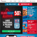 50% off Large Traditional & Premium Pizzas @ Domino's (Pick up, App Only)