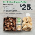 Hot Chicken Sharing Platter (24-Hour Pre Order): 2x Roast Chickens, 12x Rolls, Coleslaw & Pasta Salad $25 (RRP $38) @ Woolworths