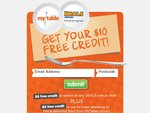Sign up for Your $10 Free Credit ($5 Credit for Deals.com.au & $5 for MyTable.com.au)