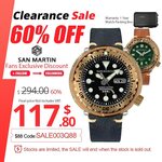 San Martin Watch - Bronze Tuna in Black US$126.35 (~A$190) @ San Martin Official Store AliExpress