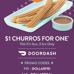 $1 Churros for 1 (25-27/8 2pm-5pm Daily) @ San Churro via DoorDash