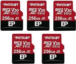 Patriot 256GB A1 / V30 MicroSD Card 5-Pack $68.80 Delivered @ Patriot Memory AU via Amazon AU