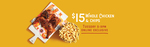 $15 Whole Chicken and Chips (Tuesdays 5-9pm - Online Orders Only) @ Oporto (SA & Select Stores Excluded)