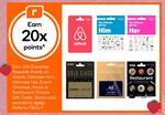Earn 20x Everyday Rewards Points on Airbnb, Ultimate Him/Her, Event/Village, Accor or Restaurant Choice Gift Cards @ Woolworths