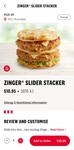 KFC Secret Menu Item - Zinger Slider Stacker - $10.95 @ KFC (App Required)
