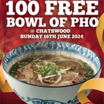 [NSW] 100 Free Bowls of Phở (Facebook or Instagram Required) @ CẢM ƠN, Chatswood Lemon Grove Shopping Centre (Sydney)