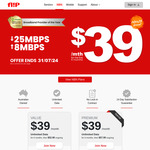 nbn 25/10Mbps $39/Month for 6 Months (New Customers Only, Ongoing $57.90/Month) @ Flip Connect
