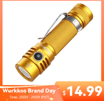 Wurkkos TLF Golden WK03 18650 EDC Light with Nichia 519A 5000K (with Battery) US$17.99 (~A$26.28) Delivered @ Wurkkos, China