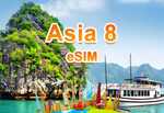 Asia 8 Countries Data eSIM - 5GB 10 Days $5.62, 10GB 15 Days $10.64, 15GB 30 Days $14.68, 30GB 30 Days $28.53 + More @ Trip.com