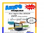Acer Aspire One AOA150 160G, Intel ATOM 1.6GHz, 1GB RAM Only $472