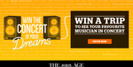 Win $10,000 Cash or a $10,000 Concert Getaway from The Age