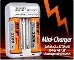 $4.90 Battery Charger with 2 Rechargeable AA 2300mah Batteries. AA/AAA MH/NiCd