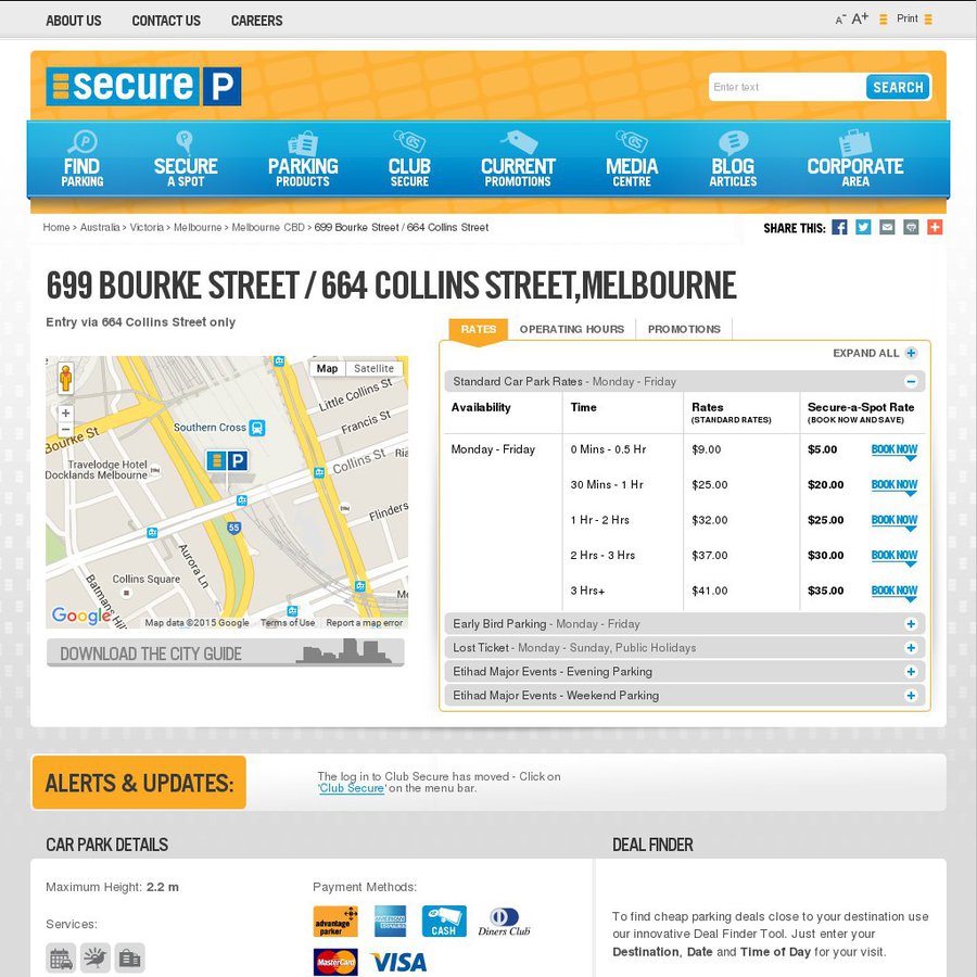10 Early Bird Parking at 699 Bourke/ 644 Collins Street VIC via Secure Parking OzBargain 10 Early Bird Parking at 699 Bourke/ 644 Collins Street VIC via Secure Parking OzBargain