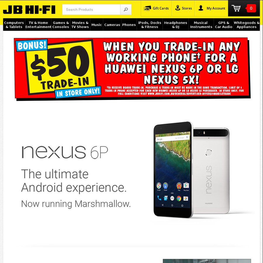 Google Huawei Nexus 6p 64gb Aluminium Jb Hi Fi 897 W 50 Trade