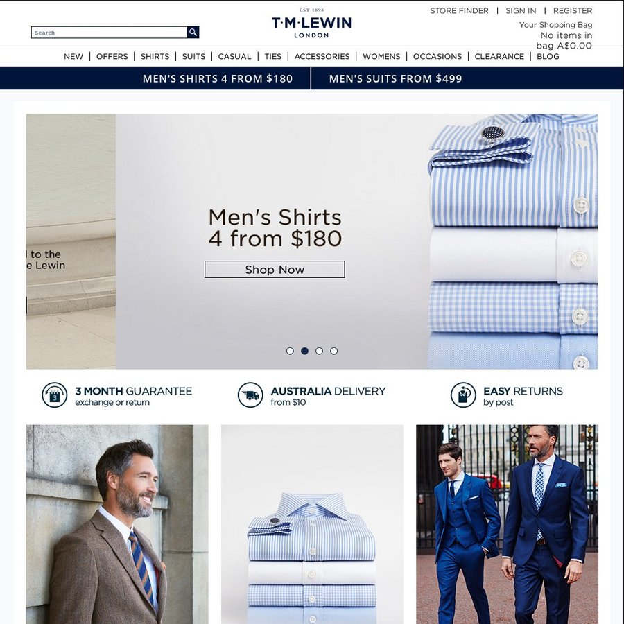T.M. Lewin All Shirts $34 & Free Shipping - OzBargain