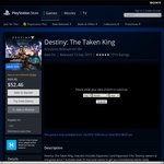 Destiny The Taken King Expansions, $34 with PS Plus on PSN Store