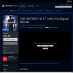 PS4 Uncharted 4 Digital Download $54.95 @ PlayStation Store