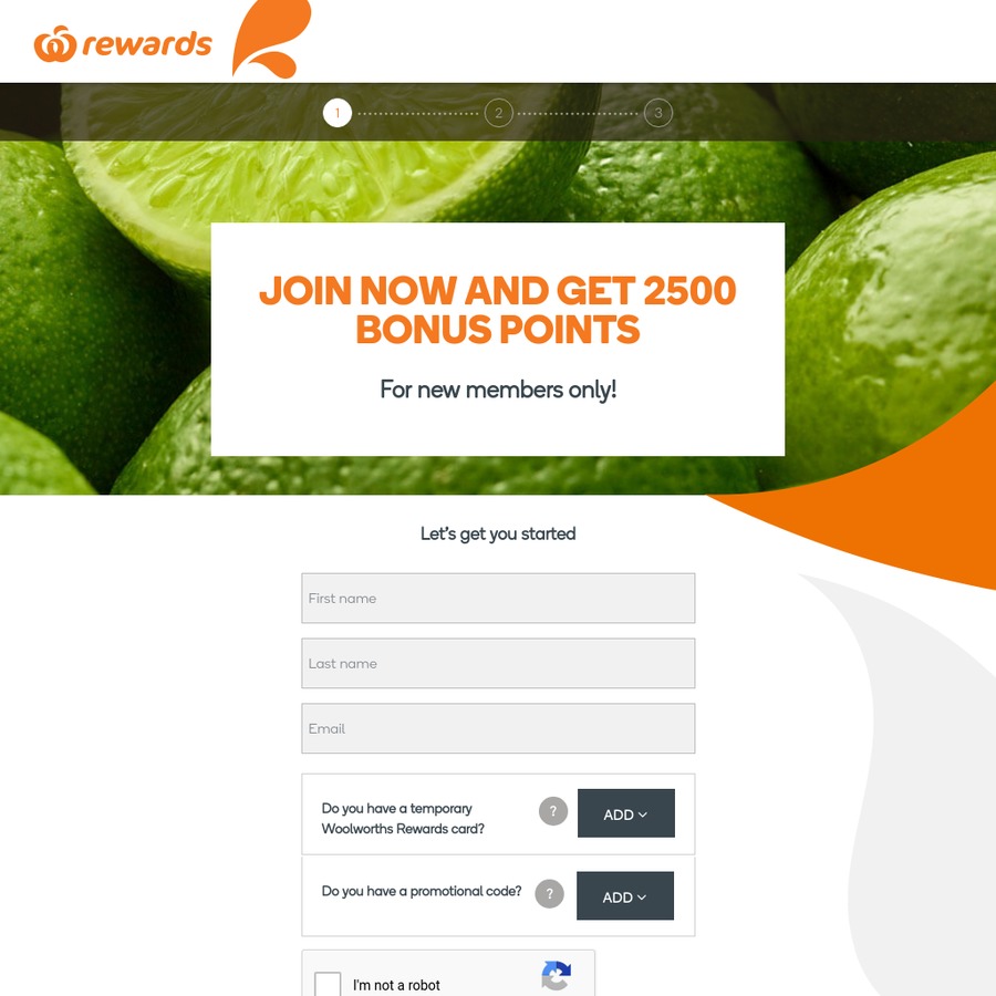 Get 2500 Bonus Points for New Woolworths Rewards Members OzBargain