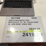 Apple 2017 MacBook Pro 13" w/ Touch Bar I5 8GB 256G SSD $2419.99 at Costco (Membership required)