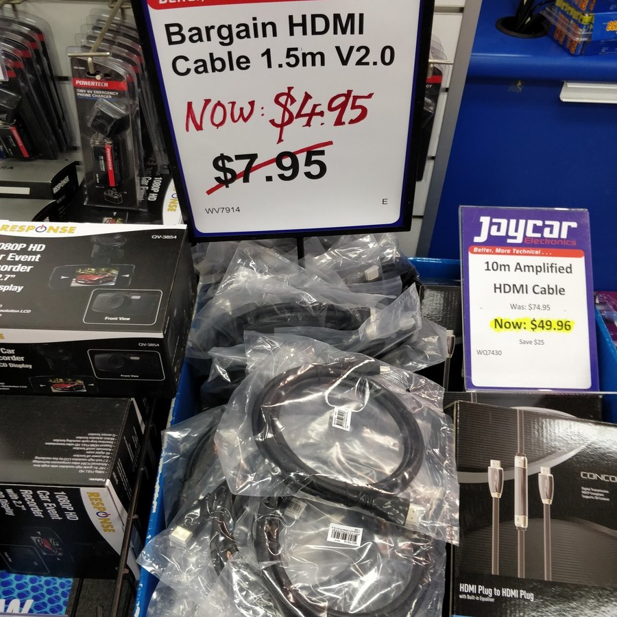 [Jaycar] HDMI V2.0 Cable, 1.5m Length 4.95ea OzBargain