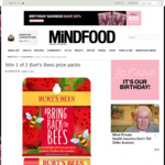 Win 1 of 2 Burt’s Bees Prize Packs Worth $125 from MiNDFOOD