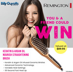 Win 1 of 2 Remington Keratin & Argan Oil Nourish Straightening Brushes Worth $89.95 from Billy Guyatts