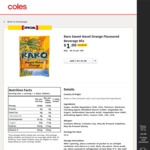 Raro Sweet Navel Orange Flavoured Drink 80g $1 (Was $1.50) @ Coles & Woolworths